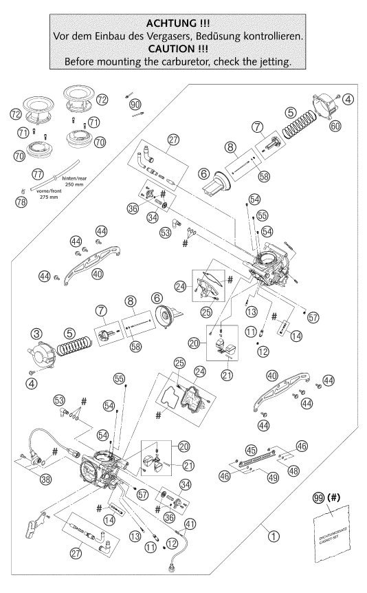 CARBURATEUR POUR 1190 RC 8 2007 (EU)