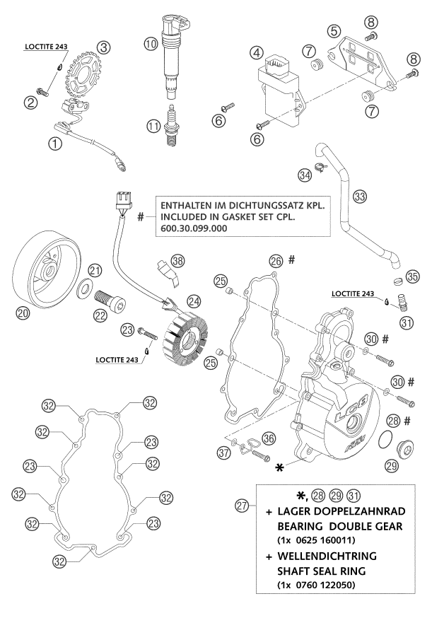 SYSTEME DE ALLUMAGE POUR 950 ADVENTURE ORANGE LOW 2003 (EU)