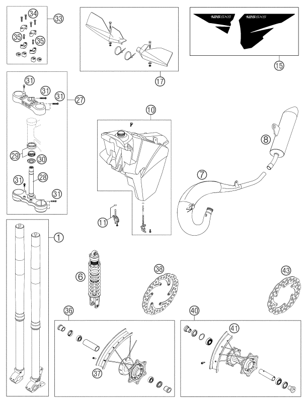 PIECES NEUVES POUR 125 SXS 2003 EU