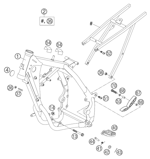 CADRE POUR 105 SX 2004 EU