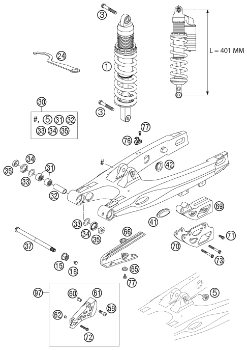 BRAS OSCILLANT POUR 85 SX 2004 EU