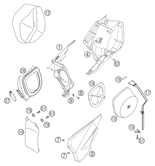 FILTRE A AIR POUR 125 EXC 2006 EU