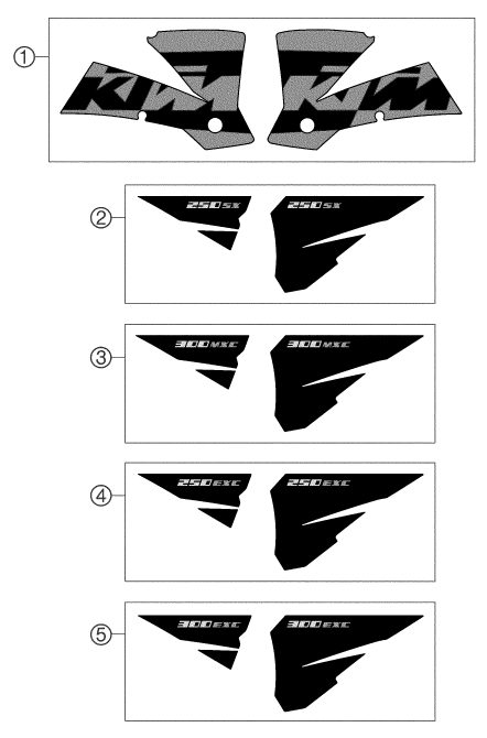 KIT DECO POUR 250 EXC 2004 (EU)