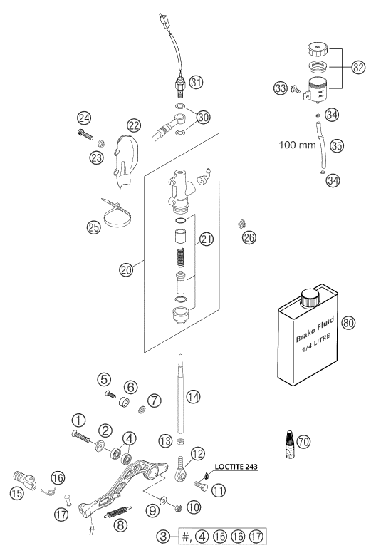 SYSTEME DE FREIN ARRIERE POUR 400 LS-E/ MIL 04 (EU)