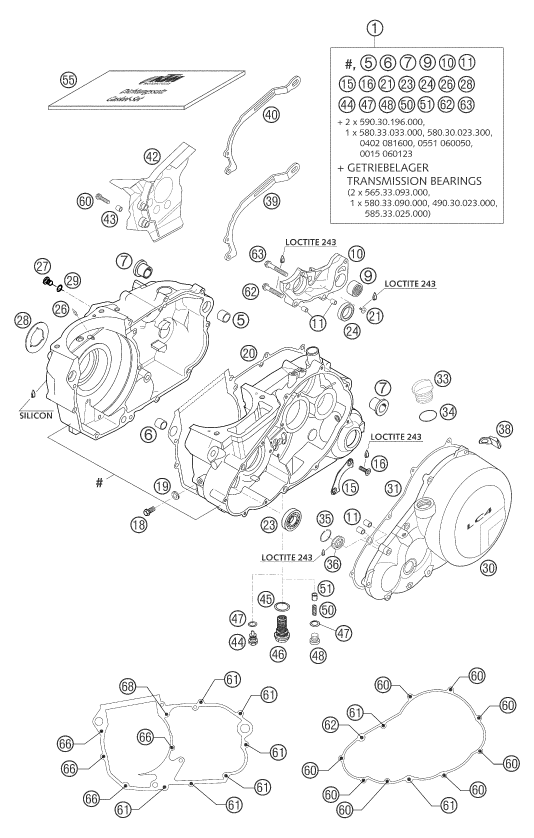 CARTER MOTEUR POUR 625 SXC 2004 EU