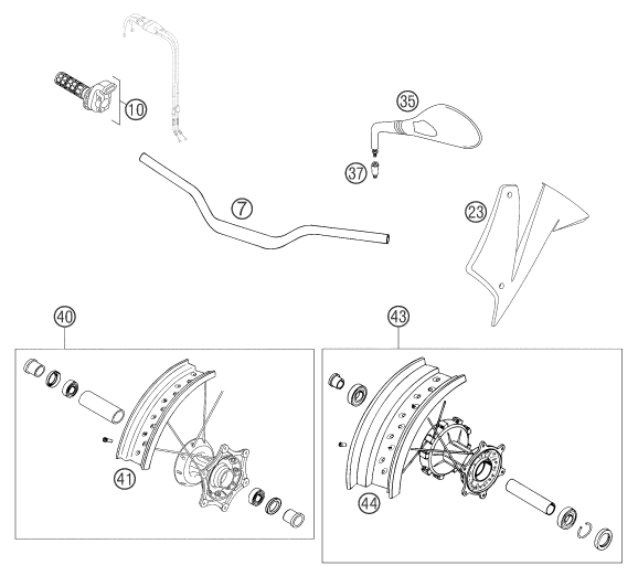 GUIDON ARMATURES POUR 640 LC4 SUPERMOTO PRESTIGE 04 EU