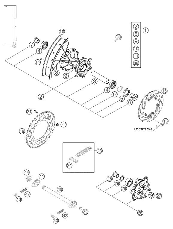 ROUE ARRIERE POUR 660 RALLYE FACTORY REPL 2004 EU