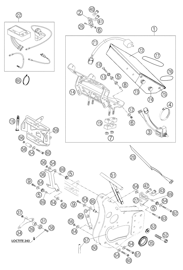 INSTRUMENTS  SYSTEME DE VERROUILLAGE POUR 660 RALLYE FACTORY REPL 2004 EU