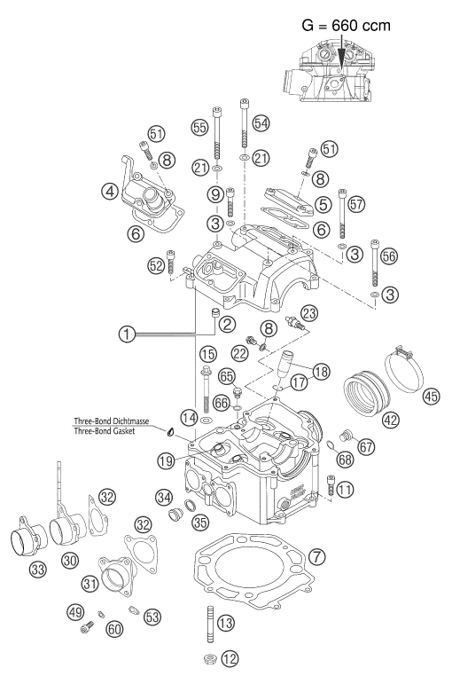 CULASSE POUR 660 SMC 2004 EU