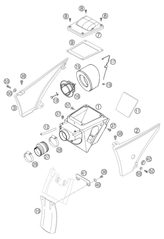 FILTRE A AIR POUR 640 DUKE II BLACK 2004 (EU)