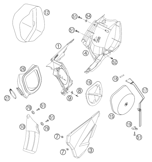 FILTRE A AIR POUR 450 EXC RACING SIX DAYS 2004 EU