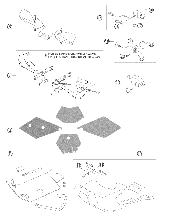 ACCESSOIRES POUR 250 EXC RACING 2004 (EU)