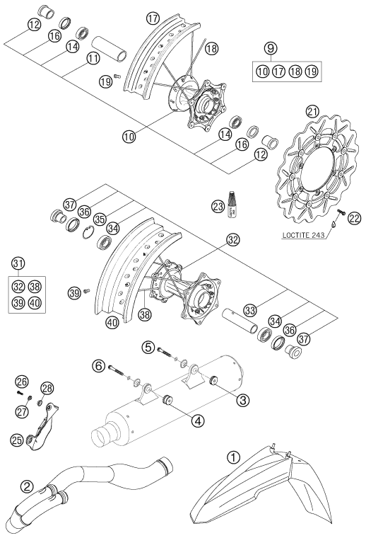 PIECES NEUVES POUR 525 SX SUPERMOTO 2004 EU