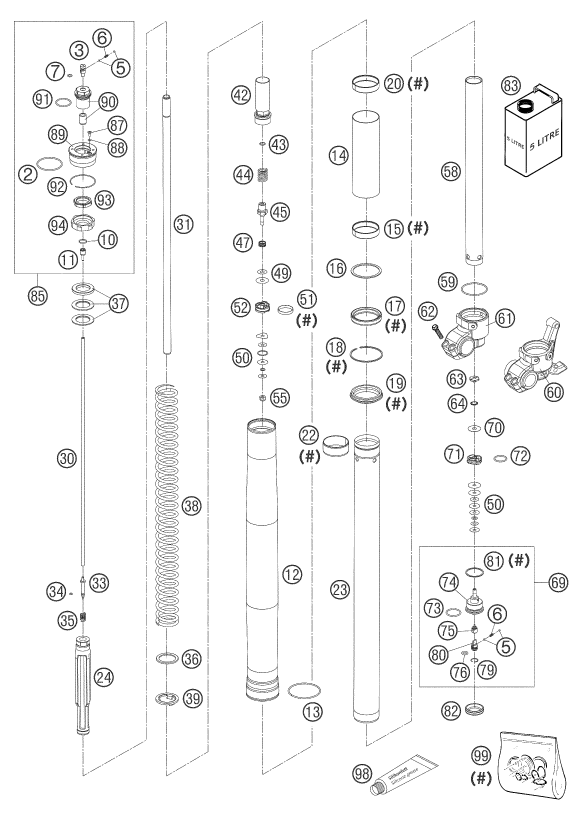 FOURCHE TELESCOPIQUE POUR 450 SMS EU