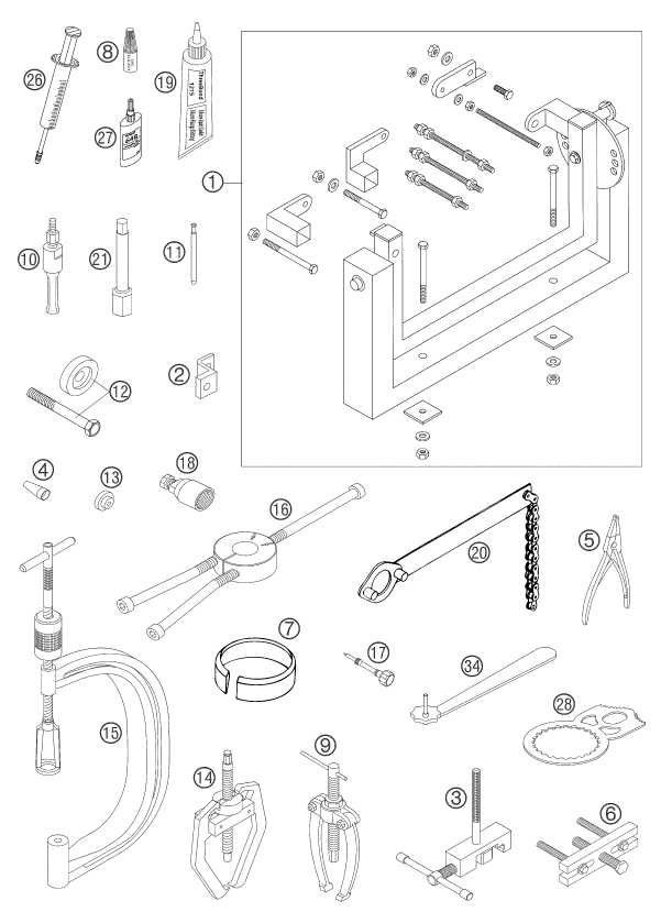 OUTILS SPECIAUX MOTEUR POUR 450 SMS (EU)