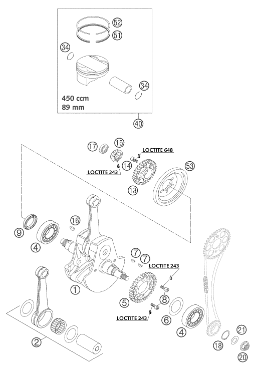 VILEBREQUIN PISTON POUR 450 SMS EU