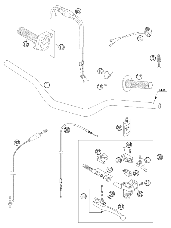 GUIDON ARMATURES POUR 450 SMR 2004 (EU)