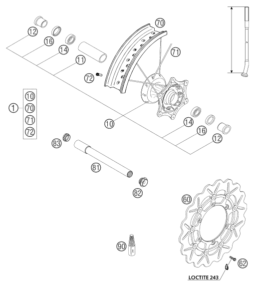 ROUE AVANT POUR 450 SMR 2004 EU