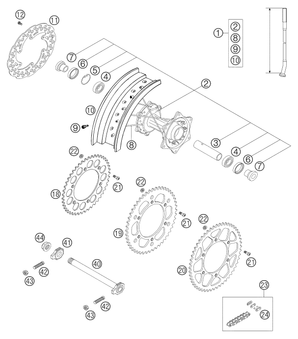 ROUE ARRIERE POUR 450 SMR 2004 (EU)