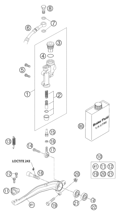 SYSTEME DE FREIN ARRIERE POUR 450 SMR 2004 EU
