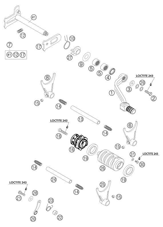 MECANISME DE SELECTION POUR 400 EXC RACING 2004 (EU)