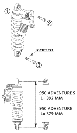 AMORTISSEUR POUR 950 ADVENTURE BLACK LOW 2004 EU