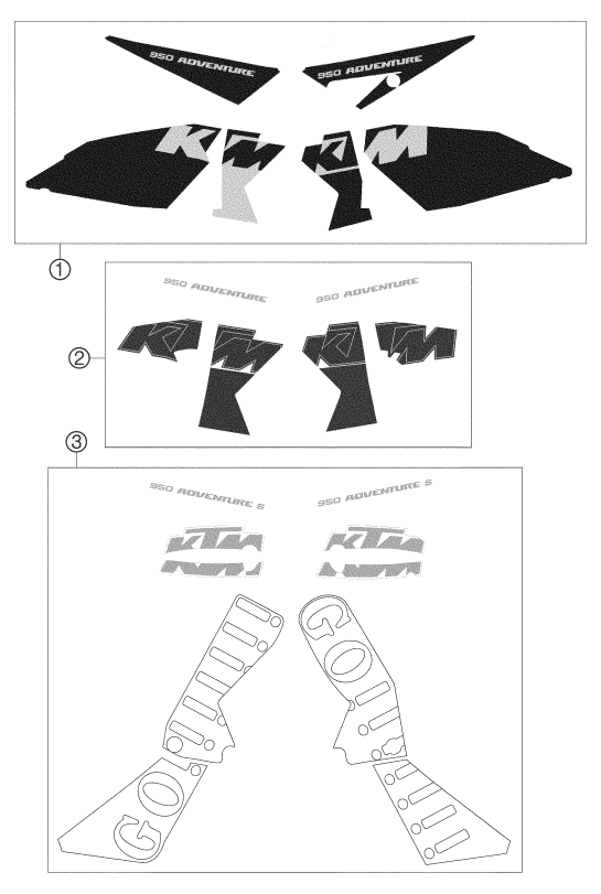 KIT DECO POUR 950 ADVENTURE ORANGE LOW 2004 EU