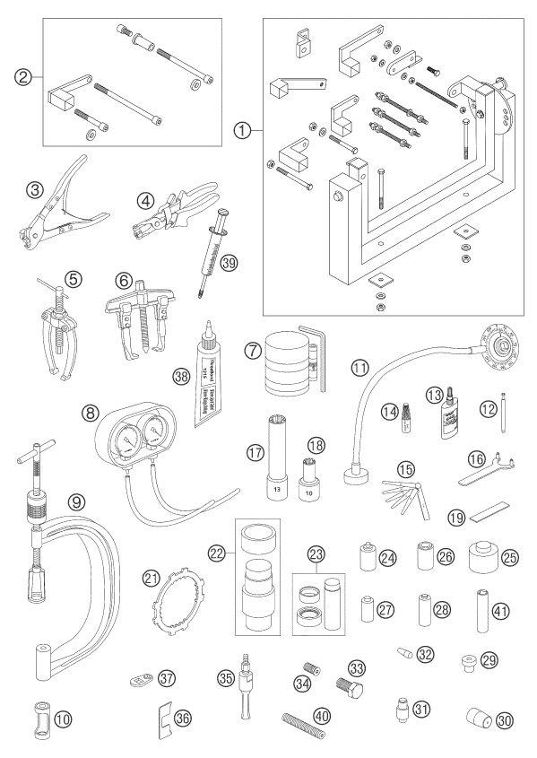 OUTILS SPECIAUX MOTEUR POUR 1190 RC 8 2007 (EU)