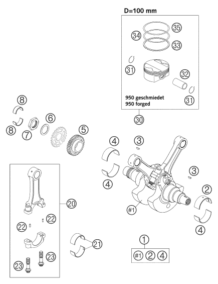 VILEBREQUIN PISTON POUR 1190 RC 8 2007 EU