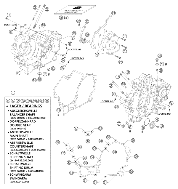 CARTER MOTEUR POUR 1190 RC 8 2007 EU