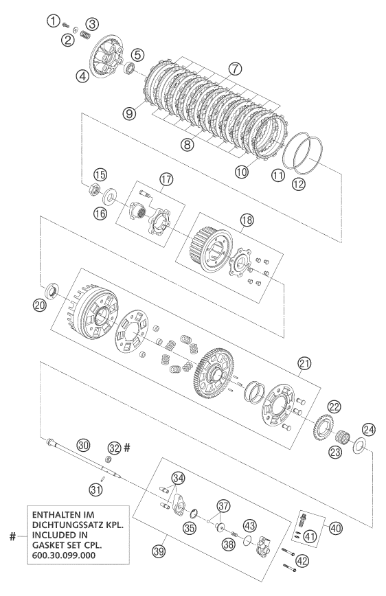 EMBRAYAGE POUR 1190 RC 8 2007 EU