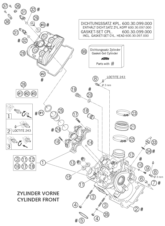 CULASSE AVANT POUR 1190 RC 8 2007 (EU)