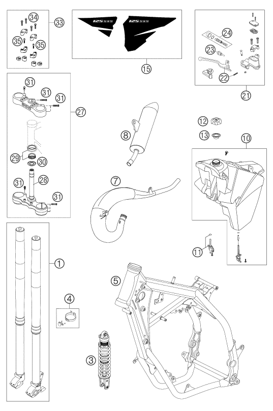 PIECES NEUVES POUR 125 SXS 2004 EU
