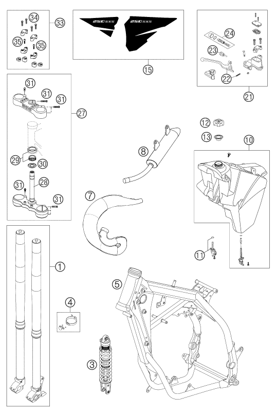 PIECES NEUVES POUR 250 SXS 2004 (EU)