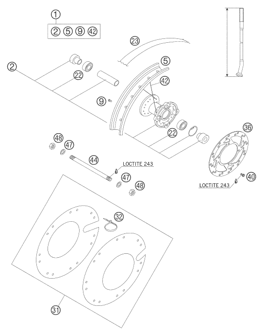 ROUE AVANT POUR 50 SUPERMOTO 2006 (EU)