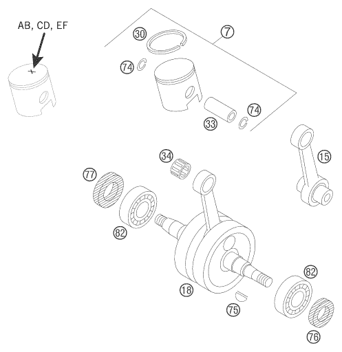 VILEBREQUIN PISTON POUR 50 MINI ADVENTURE 2005 (EU)