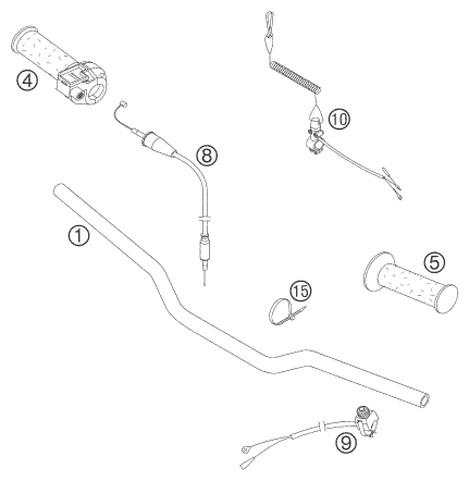 GUIDON ARMATURES POUR 50 SX PRO JUNIOR LC 2005 (EU)