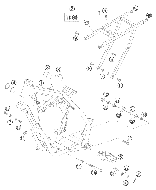 CADRE POUR 65 SX 2005 EU