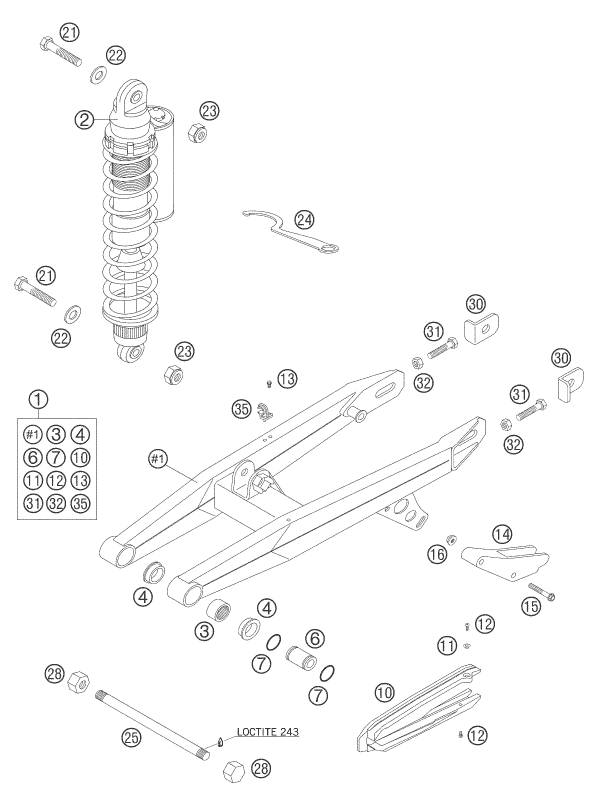 BRAS OSCILLANT POUR 65 SX 2005 (EU)