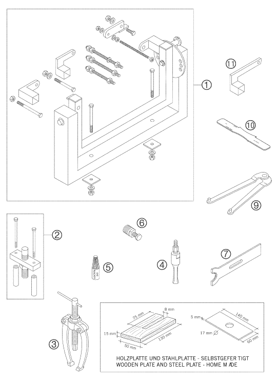 OUTILS SPECIAUX MOTEUR POUR 65 SX 2003 (EU)