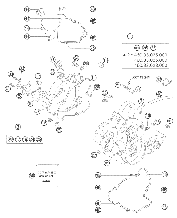 CARTER MOTEUR POUR 65 SX 2007 (EU)