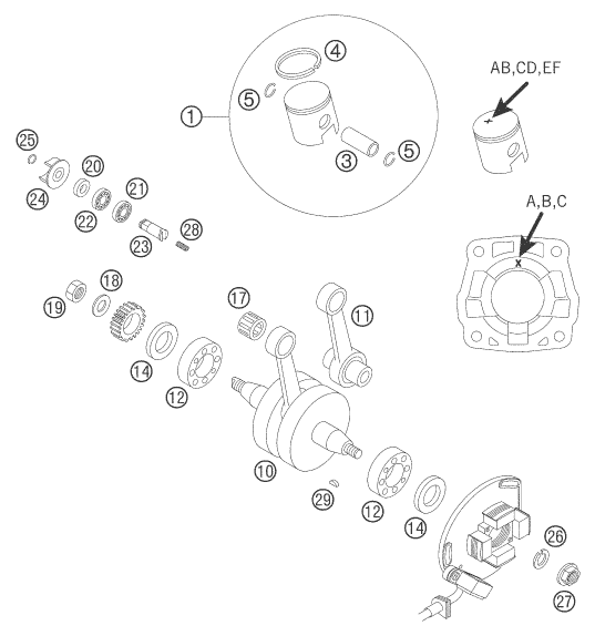 VILEBREQUIN PISTON POUR 65 SX 2006 (EU)