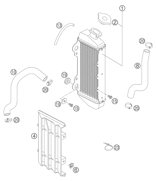 SYSTEME DE REFROIDISSEMENT POUR 65 SX 2007 (EU)