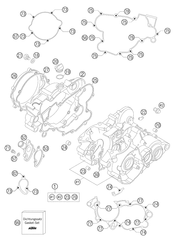 CARTER MOTEUR POUR 105 SX 2006 (EU)