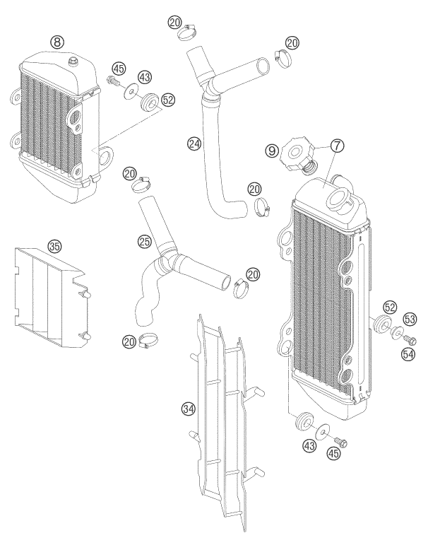 SYSTEME DE REFROIDISSEMENT POUR 105 SX 2006 (EU)