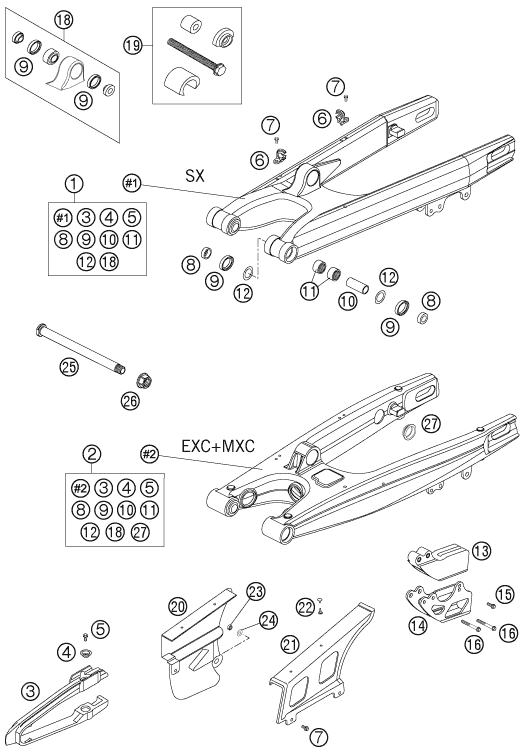 BRAS OSCILLANT POUR 125 SXS 2005 (EU)