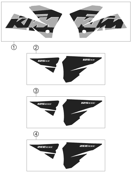 KIT DECO POUR 125 EXC 2005 (EU)