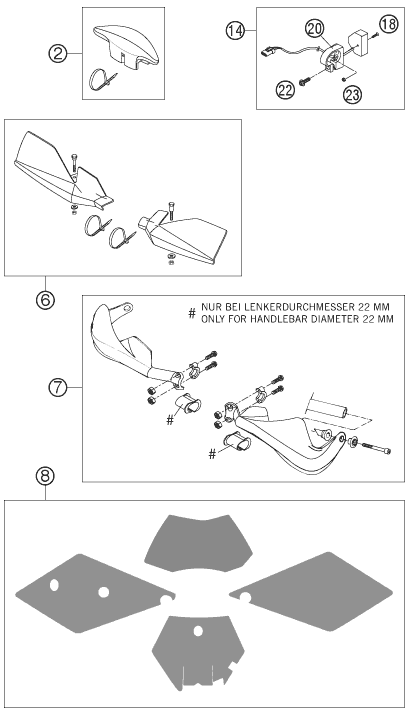 ACCESSOIRES POUR 125 SX 2005 EU