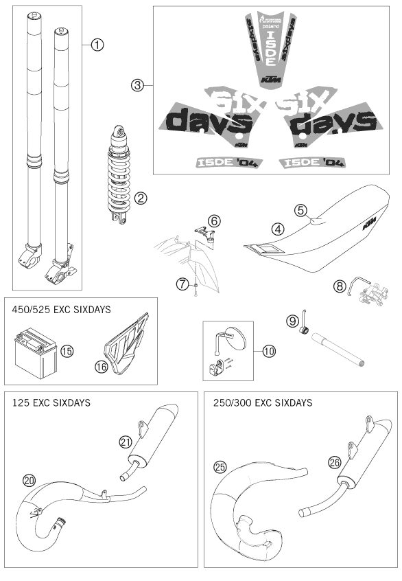 PIECES NEUVES POUR 450 SX STEVE RAMON 2005 (EU)