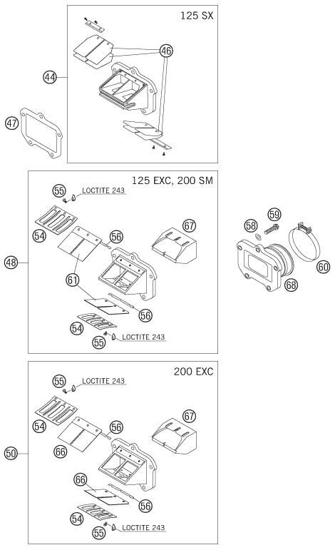 BOITE A CLAPETS POUR 125 SX 2005 (EU)